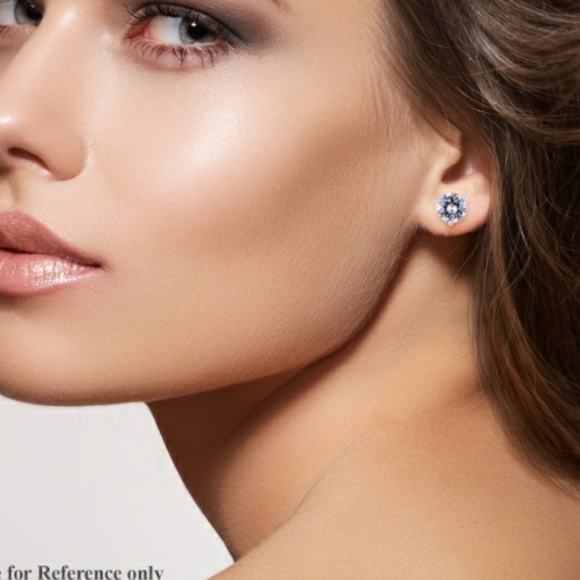 WHITE STUD EARRINGS - Picture 4 of 7